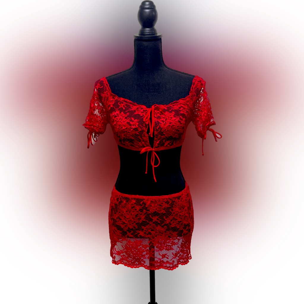 Shirley Of Hollywood Brand Top  Skirt Set Sz SM